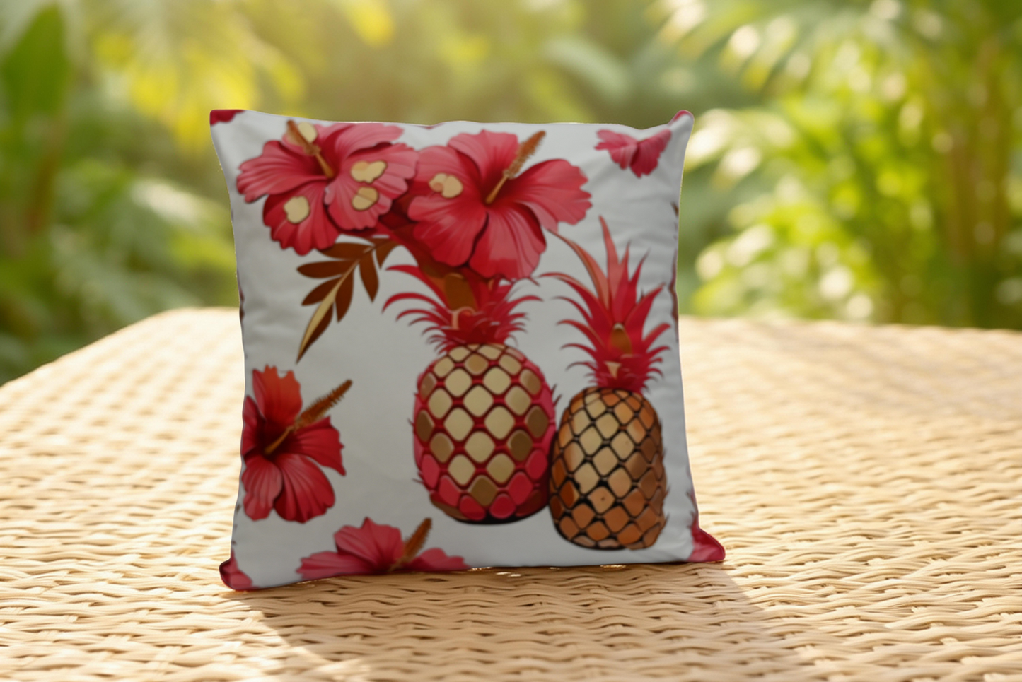 Pineapple floral throw pillow island inspired decor