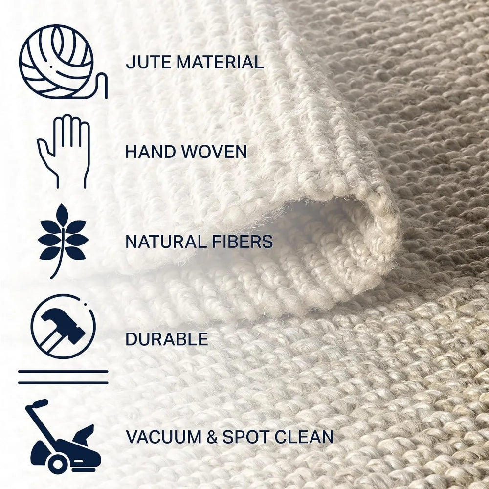 Ivory Pata Jute Hand Woven Area Rug (8' x 10')