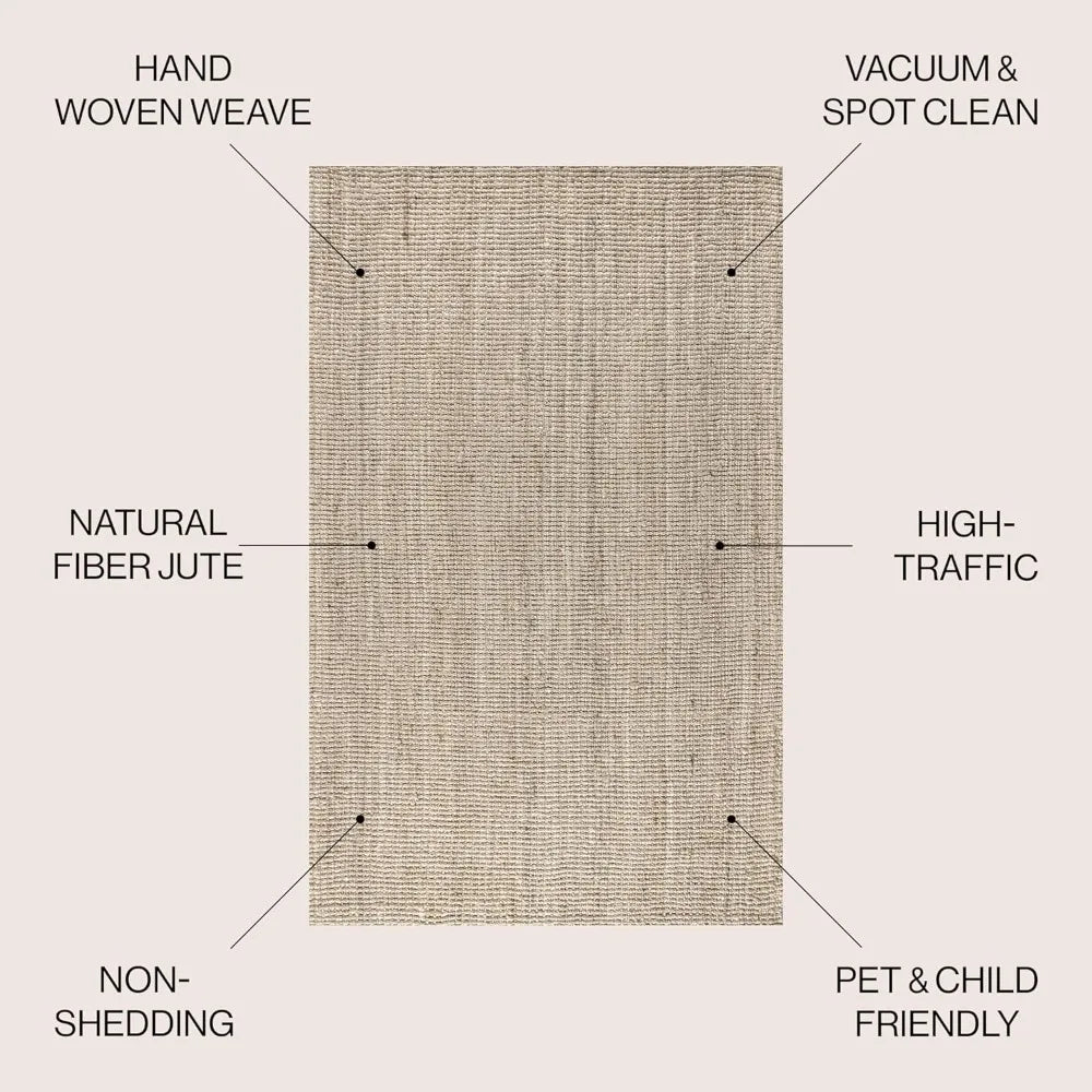 Ivory Pata Jute Hand Woven Area Rug (8' x 10')