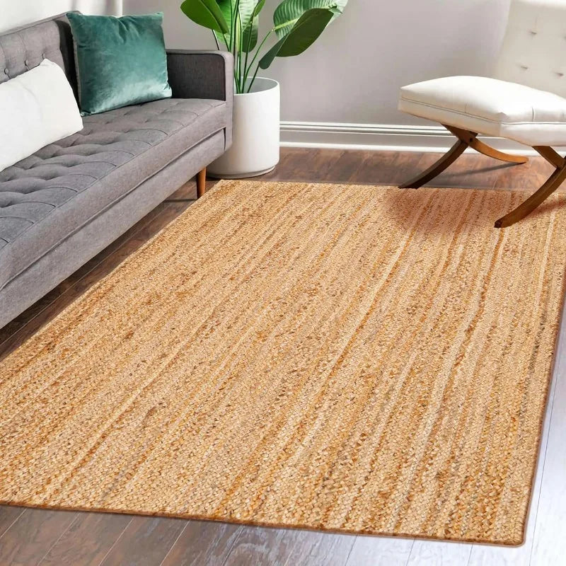 Hand Woven Jute Braided Rug, (4' x 6')