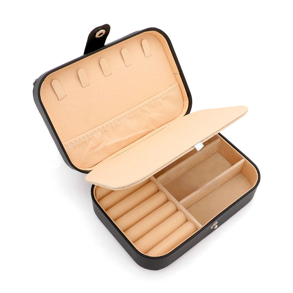 🍍 Luxury Crystal Floral Jewelry Organizer Box | Elegant Travel Storage Case (Black) 🌸