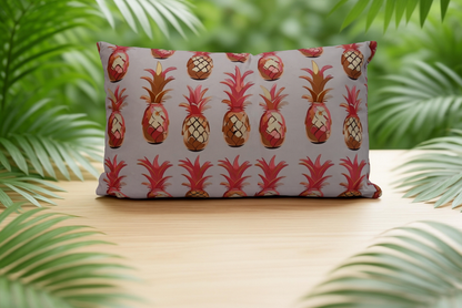 Long tropical accent pillow pineapple pattern design