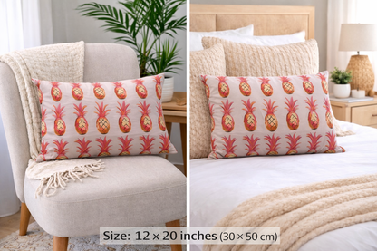 Tropical pineapple lumbar pillow coastal home decor