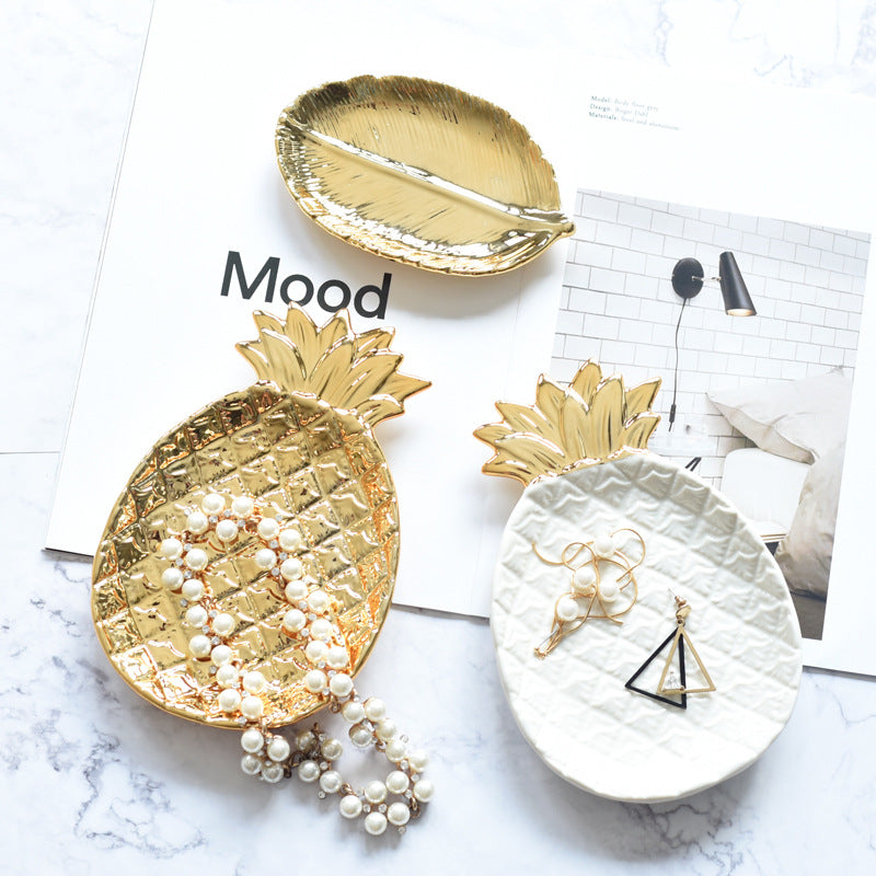 🍍Luxury Gold Pineapple Tray | Decorative Tropical Jewelry Dish & Vanity Accent🌸
