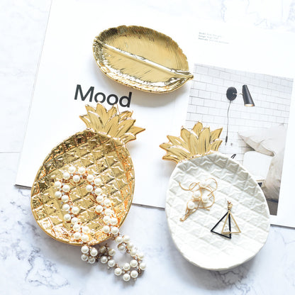 🍍Luxury Gold Pineapple Tray | Decorative Tropical Jewelry Dish & Vanity Accent🌸
