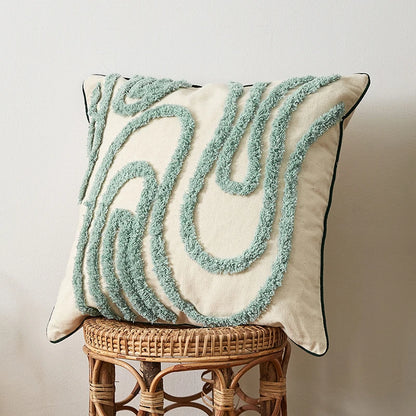 Luxuriant Forest Crocheted Embroidery Cushion Case with Tassels