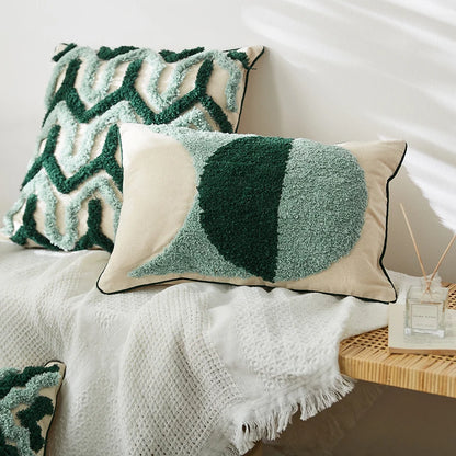 Luxuriant Forest Crocheted Embroidery Cushion Case with Tassels