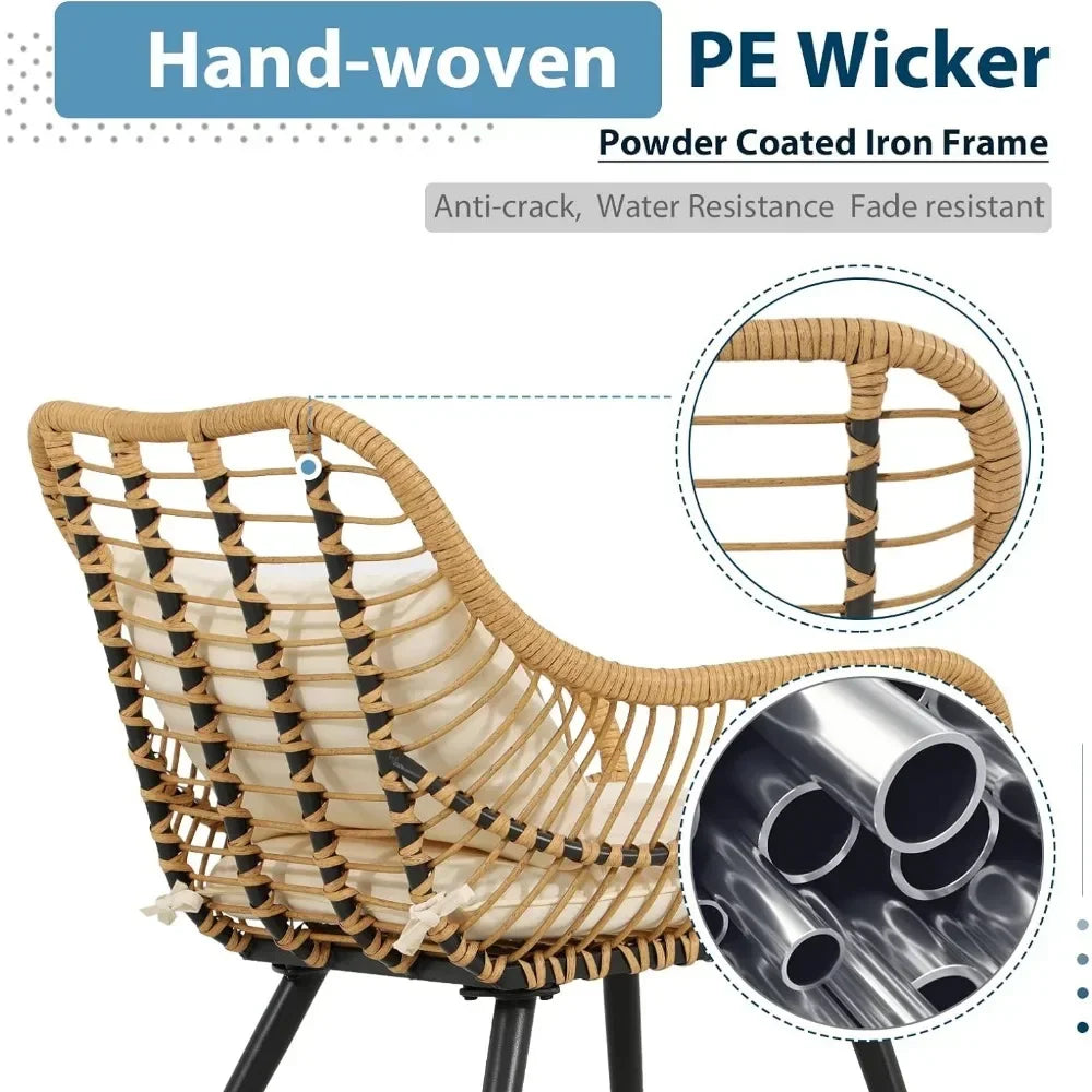 5-Piece Outdoor Handwoven Rattan & Wicker Set