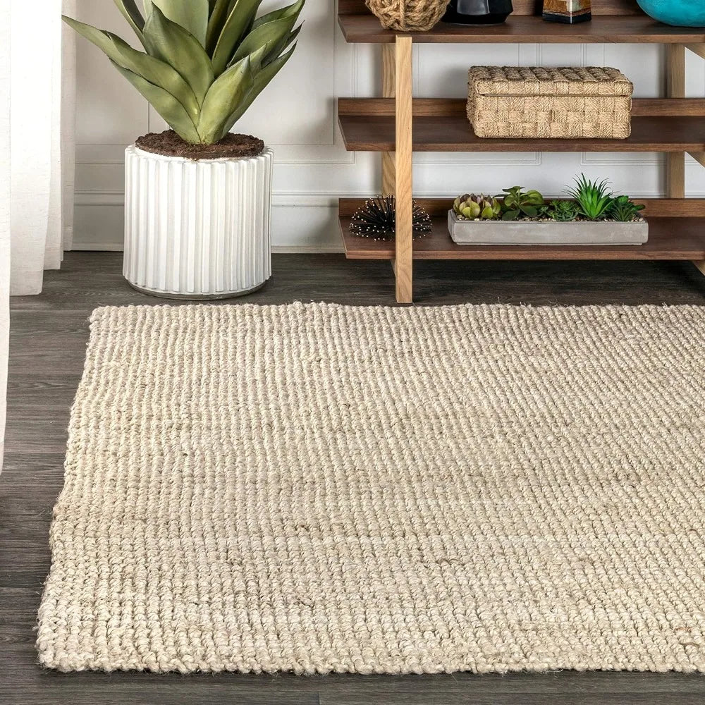 Ivory Pata Jute Hand Woven Area Rug (8' x 10')