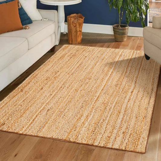 Hand Woven Jute Braided Rug, (4' x 6')