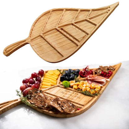 Leaf Shape Wooden Serving Plate