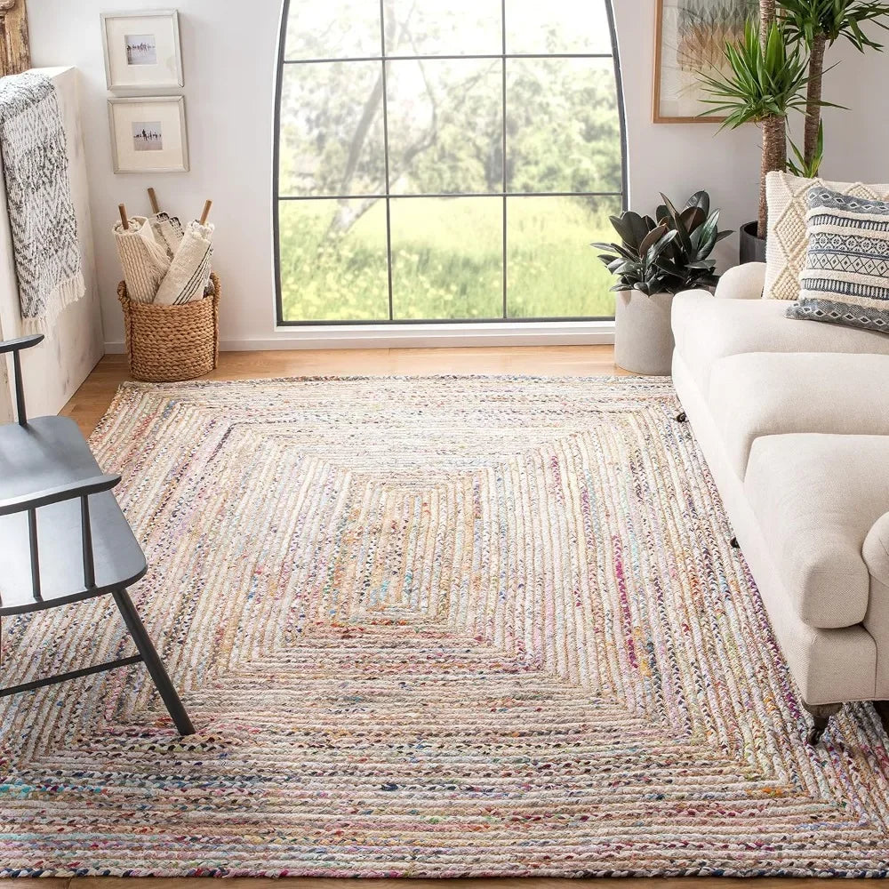 Handmade Braided Jute & Cotton Rug