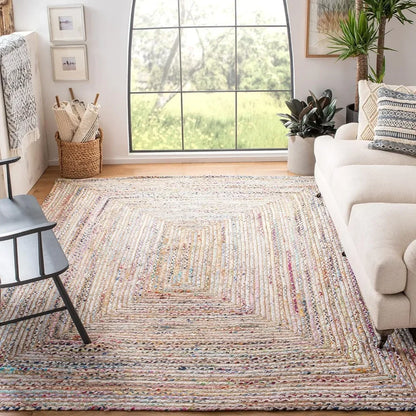 Handmade Braided Jute & Cotton Rug