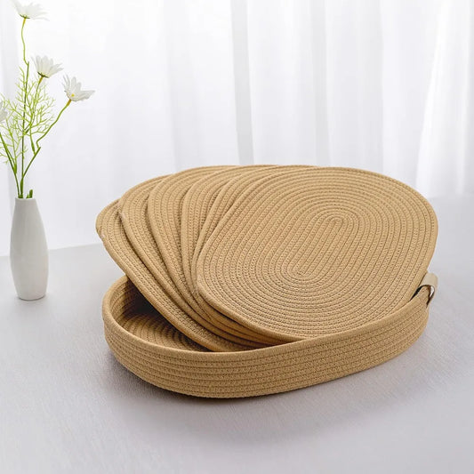 Coastal Reef Cotton Rope Woven Placemats – Set of 6
