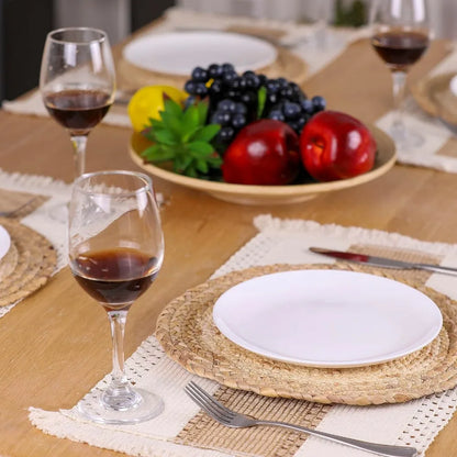 Palm Haven Handmade Cotton Burlap & Woven Placemats – Set of 6 squares and 6 rounds