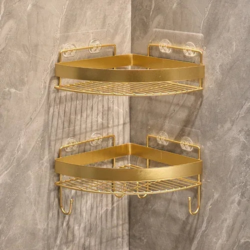 Gold Bathroom Storage Rack