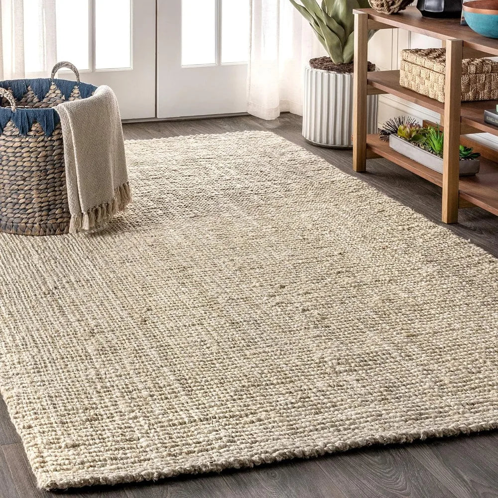 Ivory Pata Jute Hand Woven Area Rug (8' x 10')
