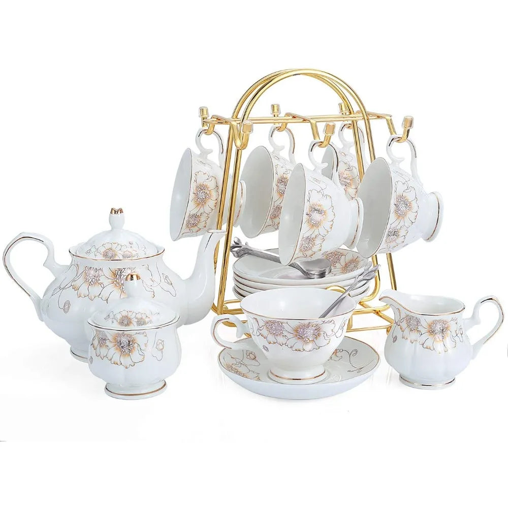 Matcha Porcelain Ceramic 22-Piece Tea Set