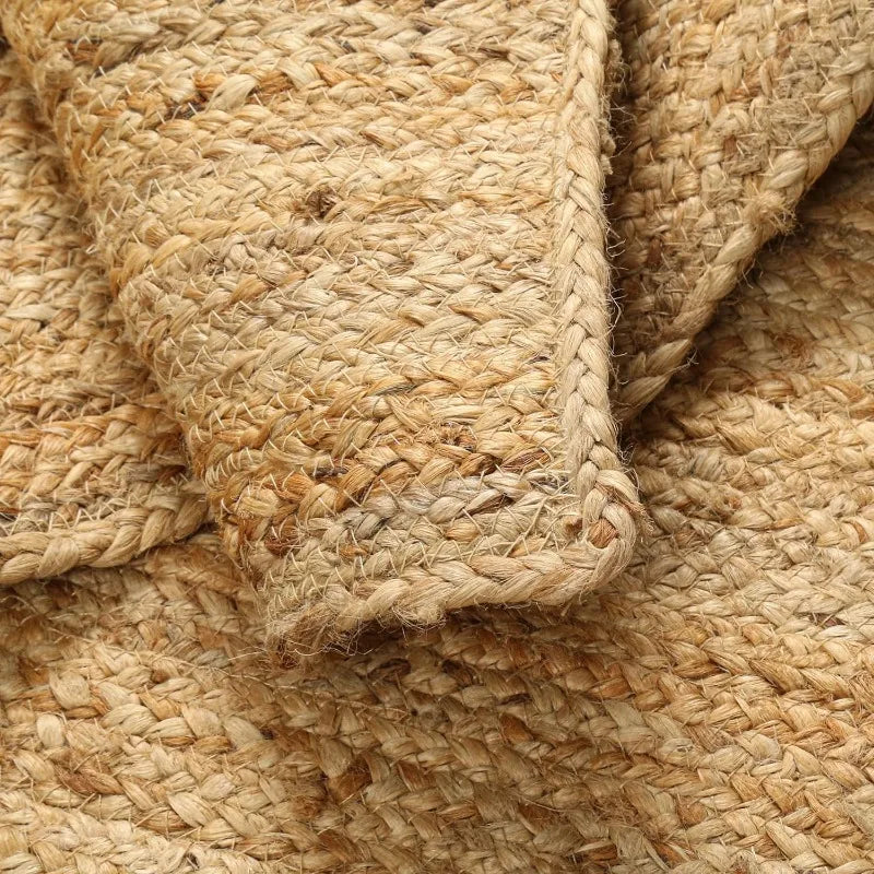 Hand Woven Jute Braided Rug, (4' x 6')