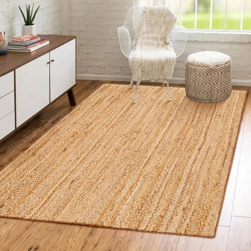 Hand Woven Jute Braided Rug, (4' x 6')