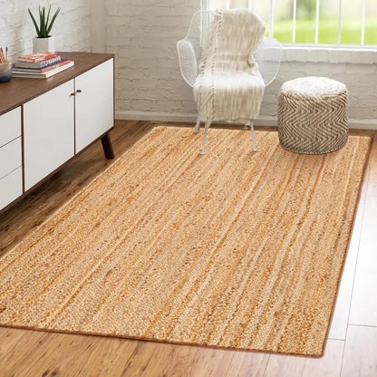 Hand Woven Jute Braided Rug, (4' x 6')