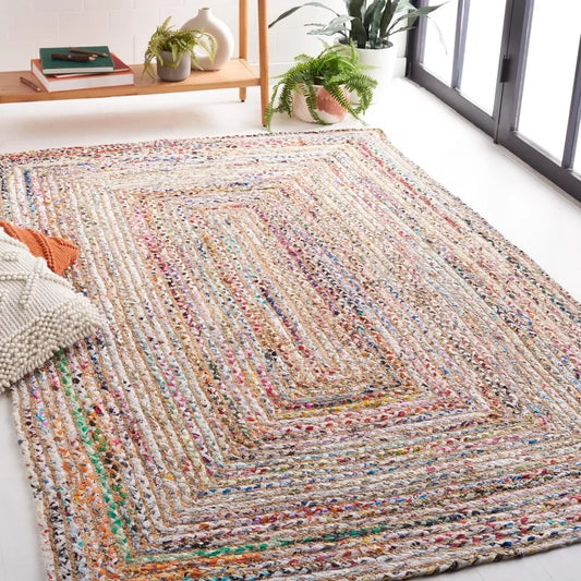 Handmade Braided Jute & Cotton Rug