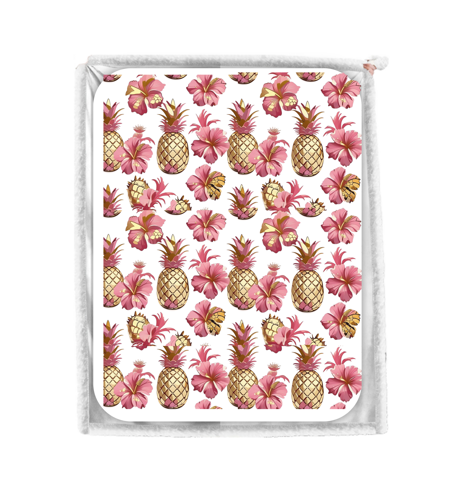 Pineapple Hibiscus Dream Throw Blanket