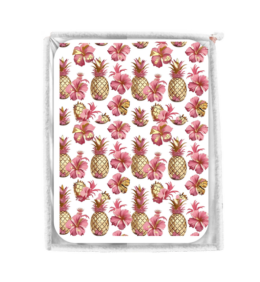 Pineapple Hibiscus Dream Throw Blanket