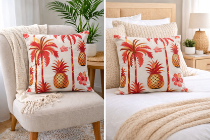 Tropical pineapple pillow Caribbean home decor accent