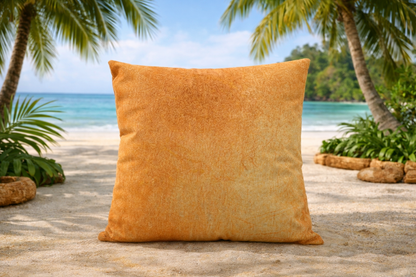 Neutral tropical throw pillow warm tone home styling