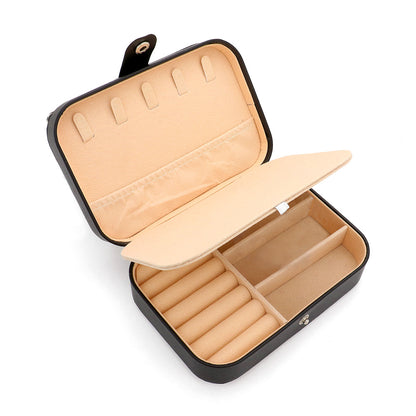 🍍 Luxury Crystal Floral Jewelry Organizer Box | Elegant Travel Storage Case (Black) 🌸