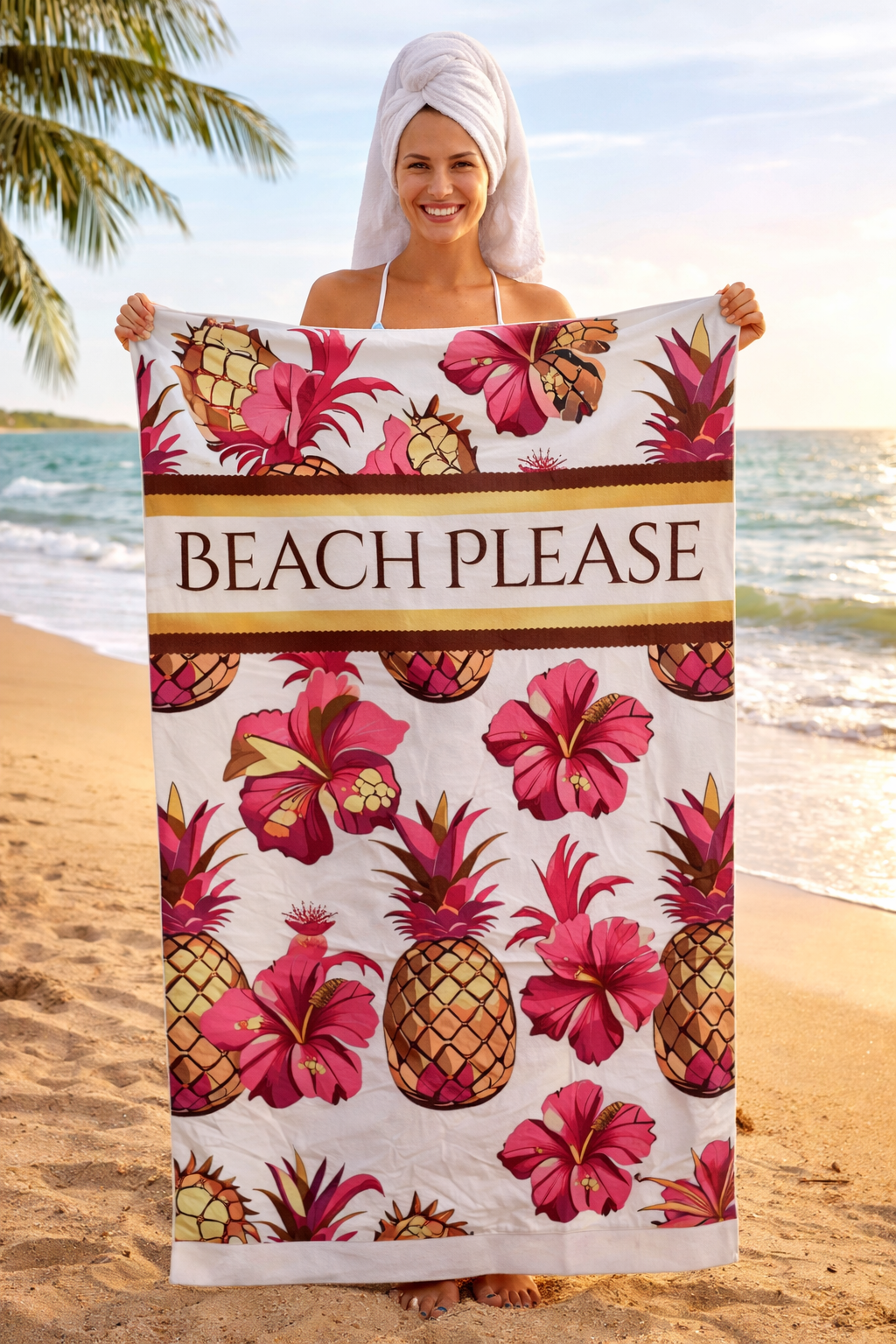 Beach Please Vacation Essentials – Tropical Towel + Tote Bundle